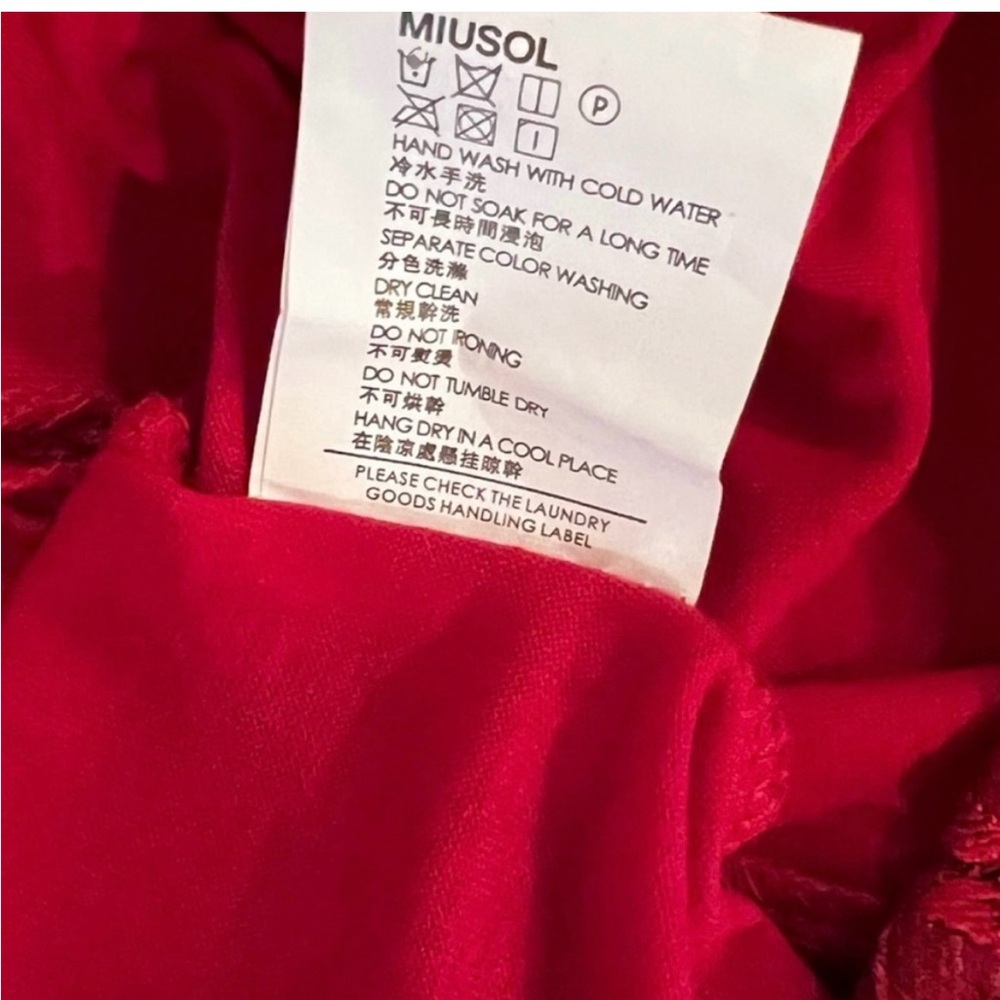 Miusol red Lace Long Sleeve Dress size extra small ism - Picture 9 of 10